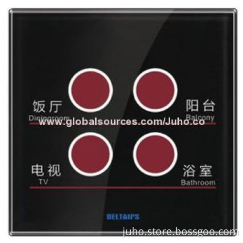 2-gang Remote Control Light Touch Switch, Crystal Glass Panel with LED Indicator